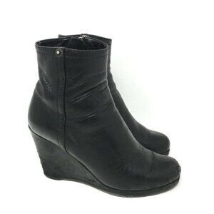 Prada Ankle Boot Booties Shoes Black Leather 6.5